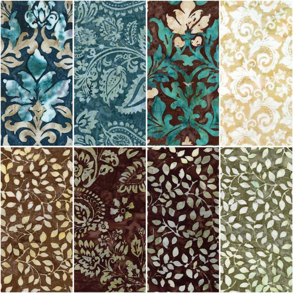 Expressions Batiks Decorator Style Cedar Stone Fat Quarter Bundle A
