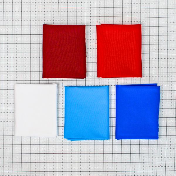 Confetti Cotton Solids 5-Piece Red, White, and Blue Patriotic Bundle