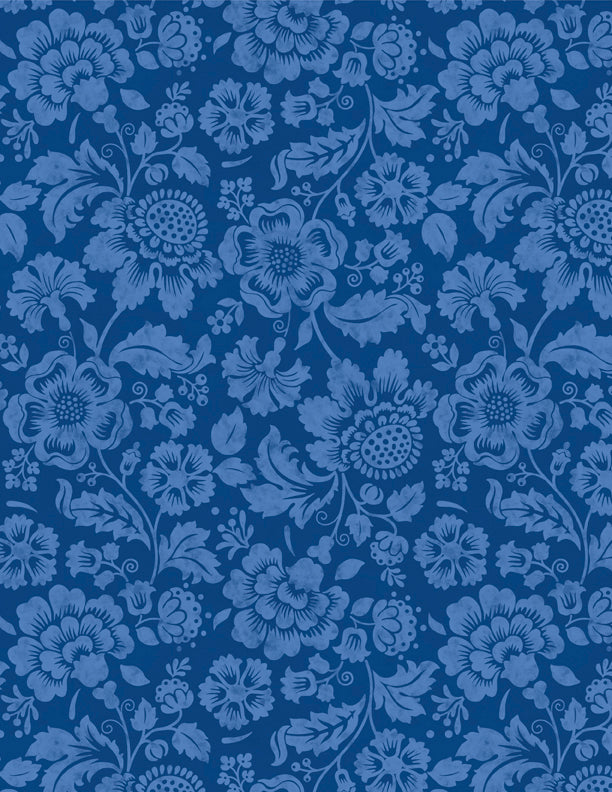 Sweet Cherry Tonal Floral Navy/Blue