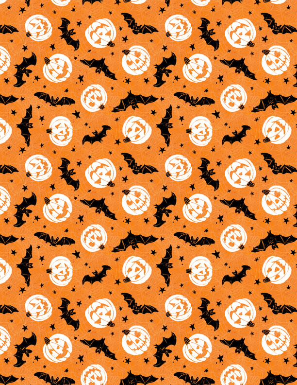 Midnight Hauntings Bats & Jacks Orange