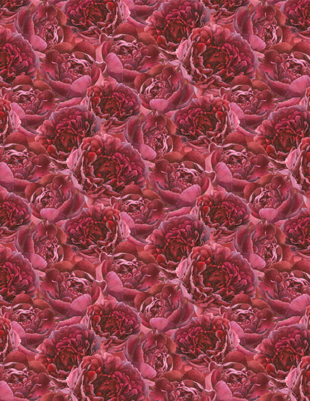 Crimson Blooms Tonal Florals Red
