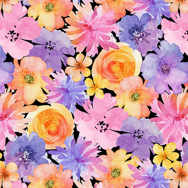 Floral Party Black