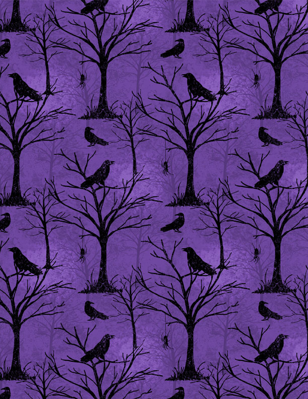 Moonlit Manor Crows Purple