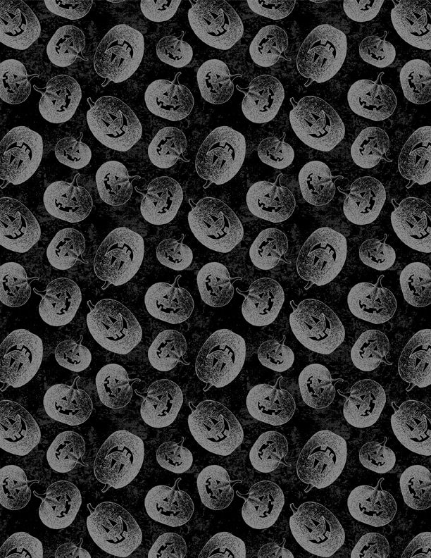 Moonlit Manor Tossed Jack o' Lanterns Black/Gray
