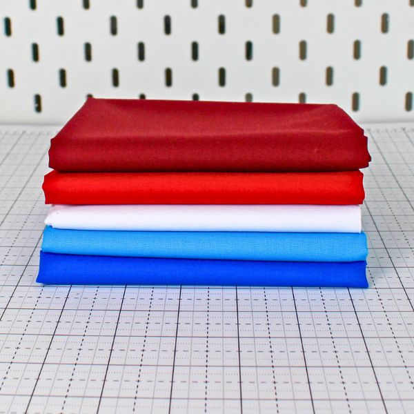 Confetti Cotton Solids 5-Piece Red, White, and Blue Patriotic Bundle