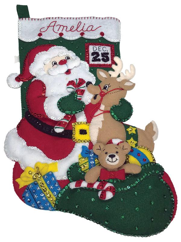 Felt Stocking Santa and Friends Kit