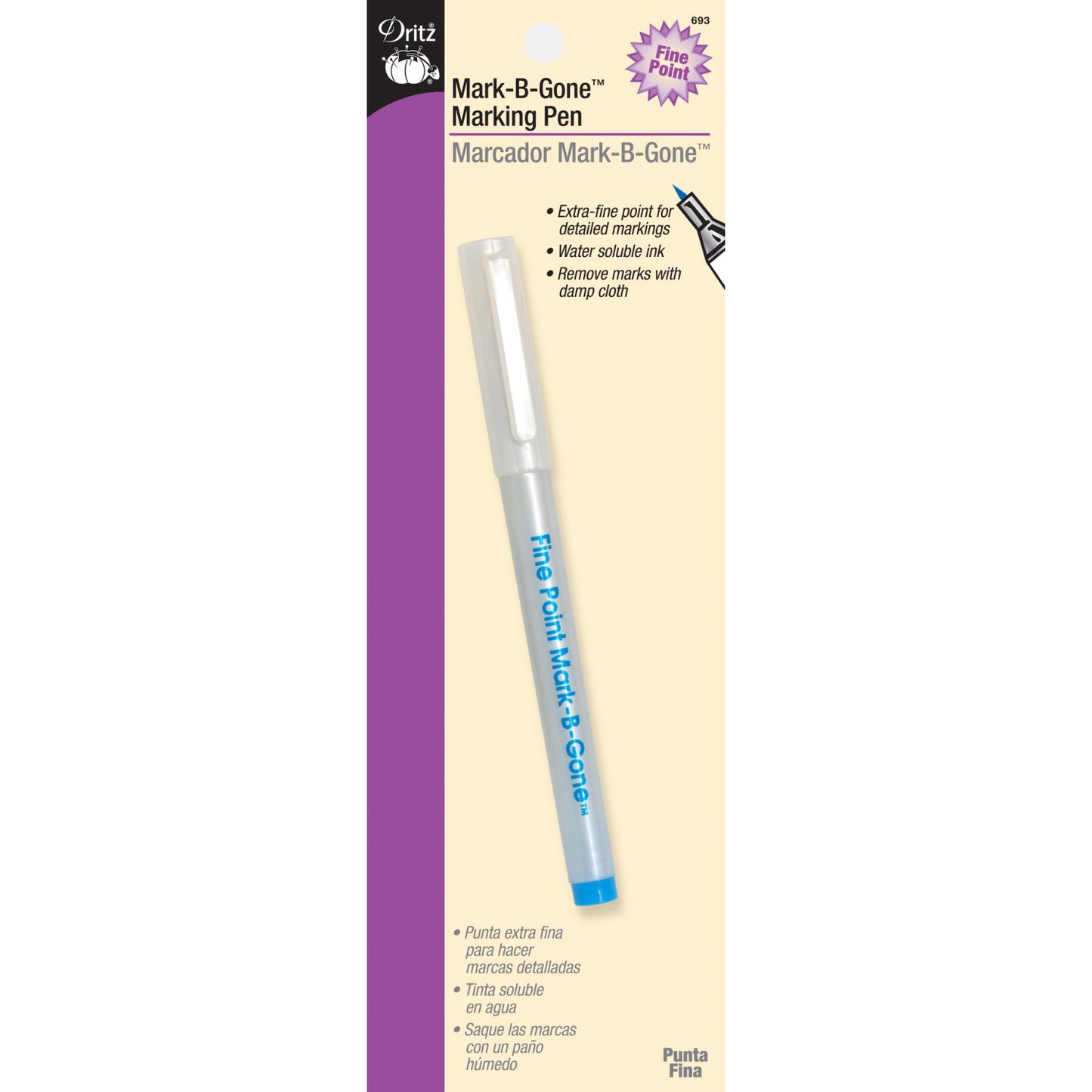 Mark-B-Gone Marking Pen Fine Point Blue