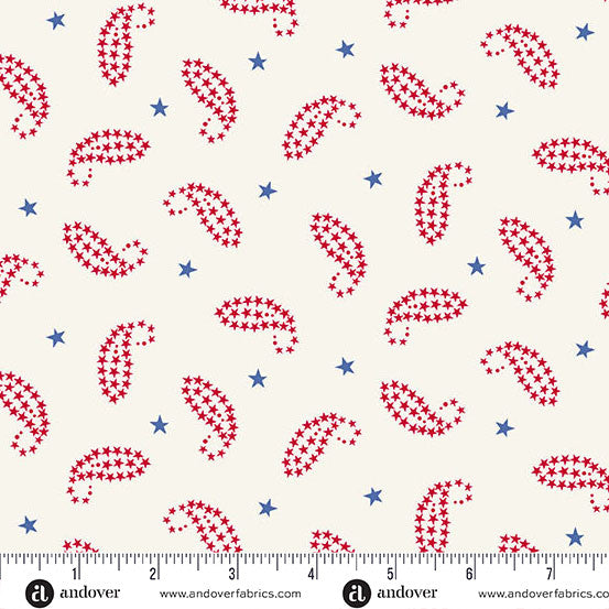 Americana by Andover Fabrics Paisley Cream