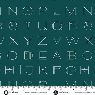 Scrawl by Giucy Giuce Deco Letters Deep Teal