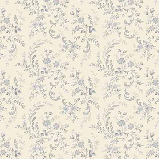 Petit Point Floral Vines Gray