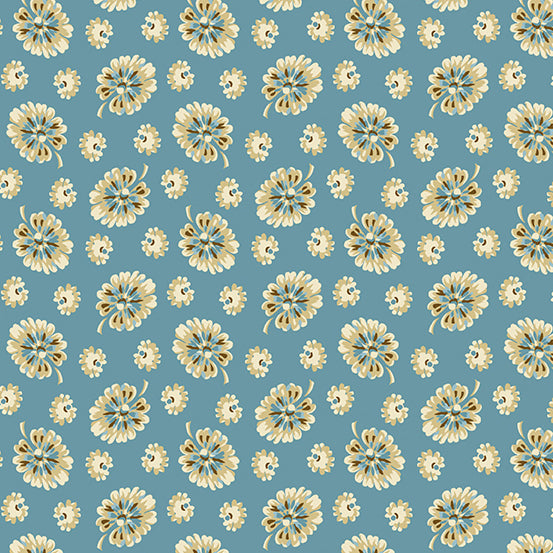Cocoa Blue by Laundry Basket Quilts Monstera Navy