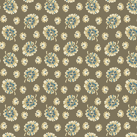 Cocoa Blue by Laundry Basket Quilts Monstera Ochre