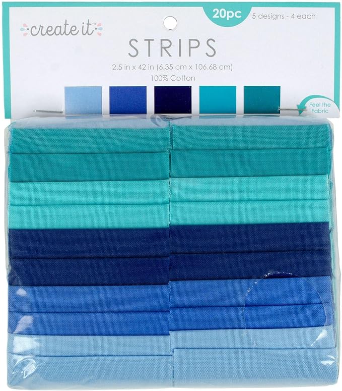 Create It 2.5” Strips (20 pcs) Blue Solids