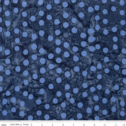 Batiks Elementals Polka Pop Stone Blue