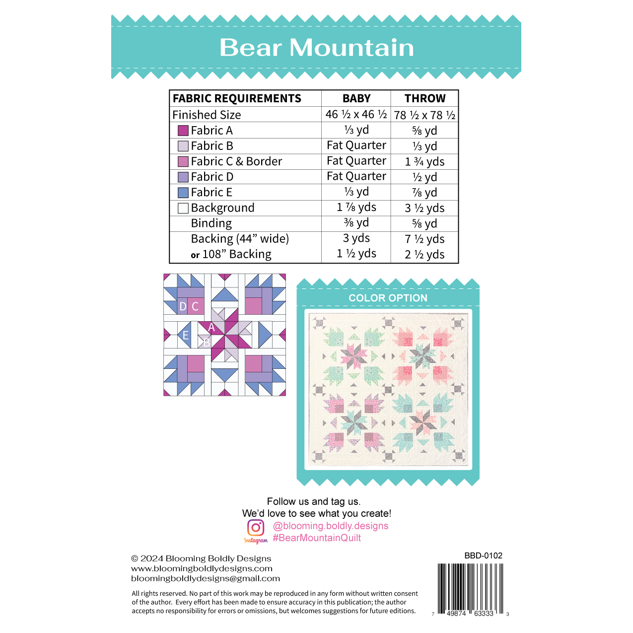 Bear Mountain Quilt Pattern