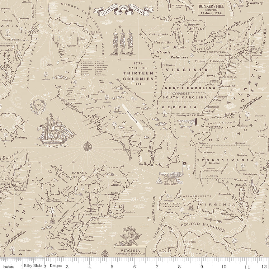 Independence Colonial Map Beige