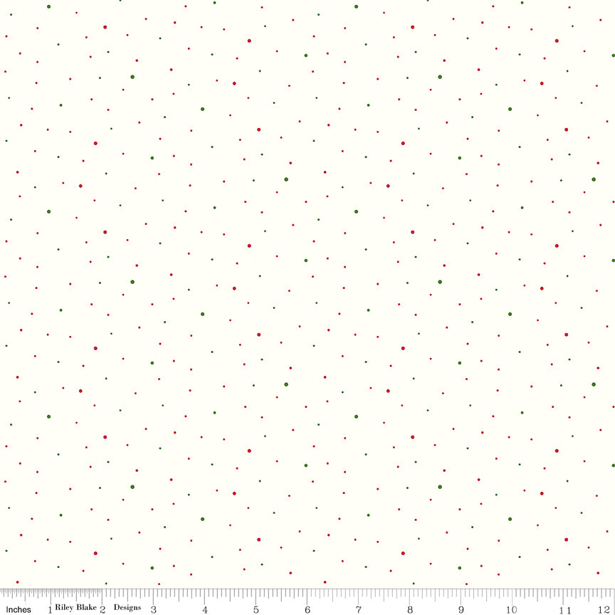 Dapple Dot on Off White Christmas