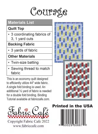 Fabric Cafe 3-Yard Quilt Pattern - Courage