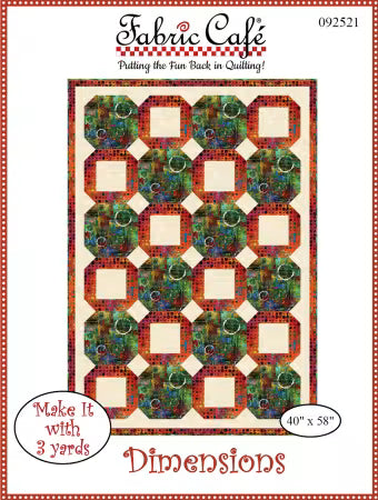 Fabric Cafe 3-Yard Quilt Pattern - Dimensions