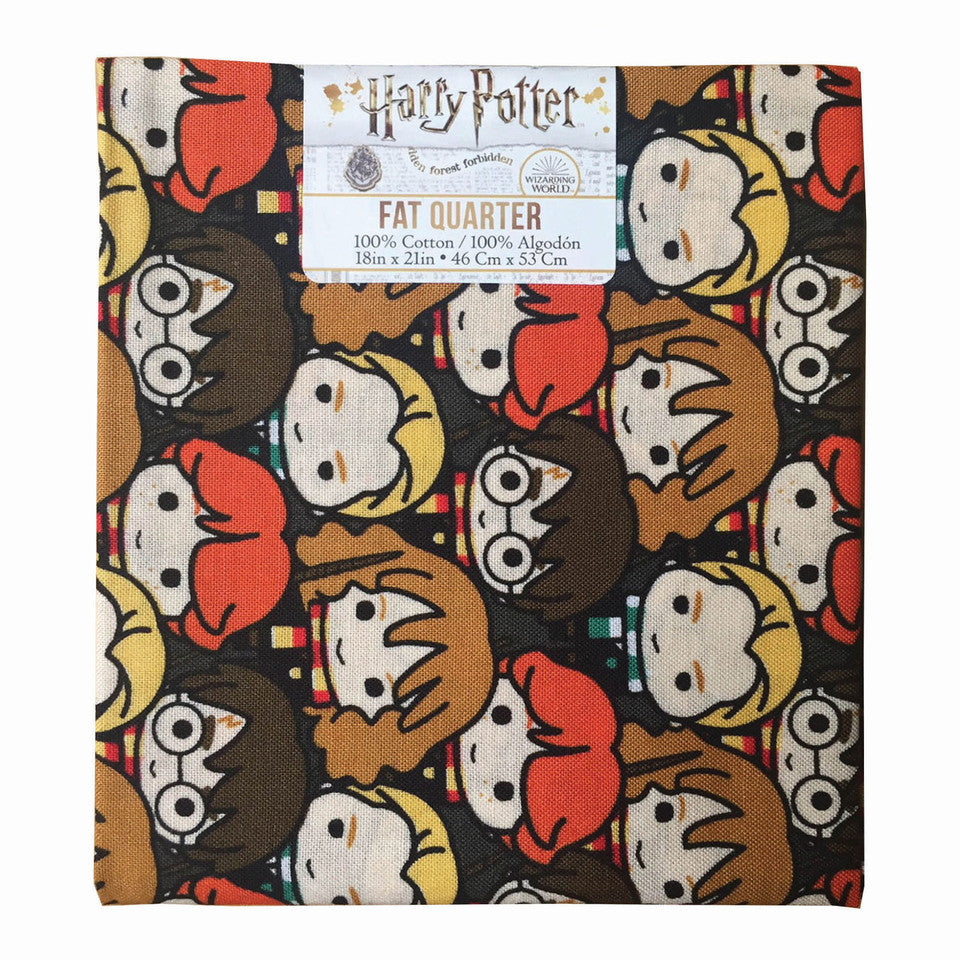 (Craft Fabric Precut) Harry Potter Heads Fat Quarter