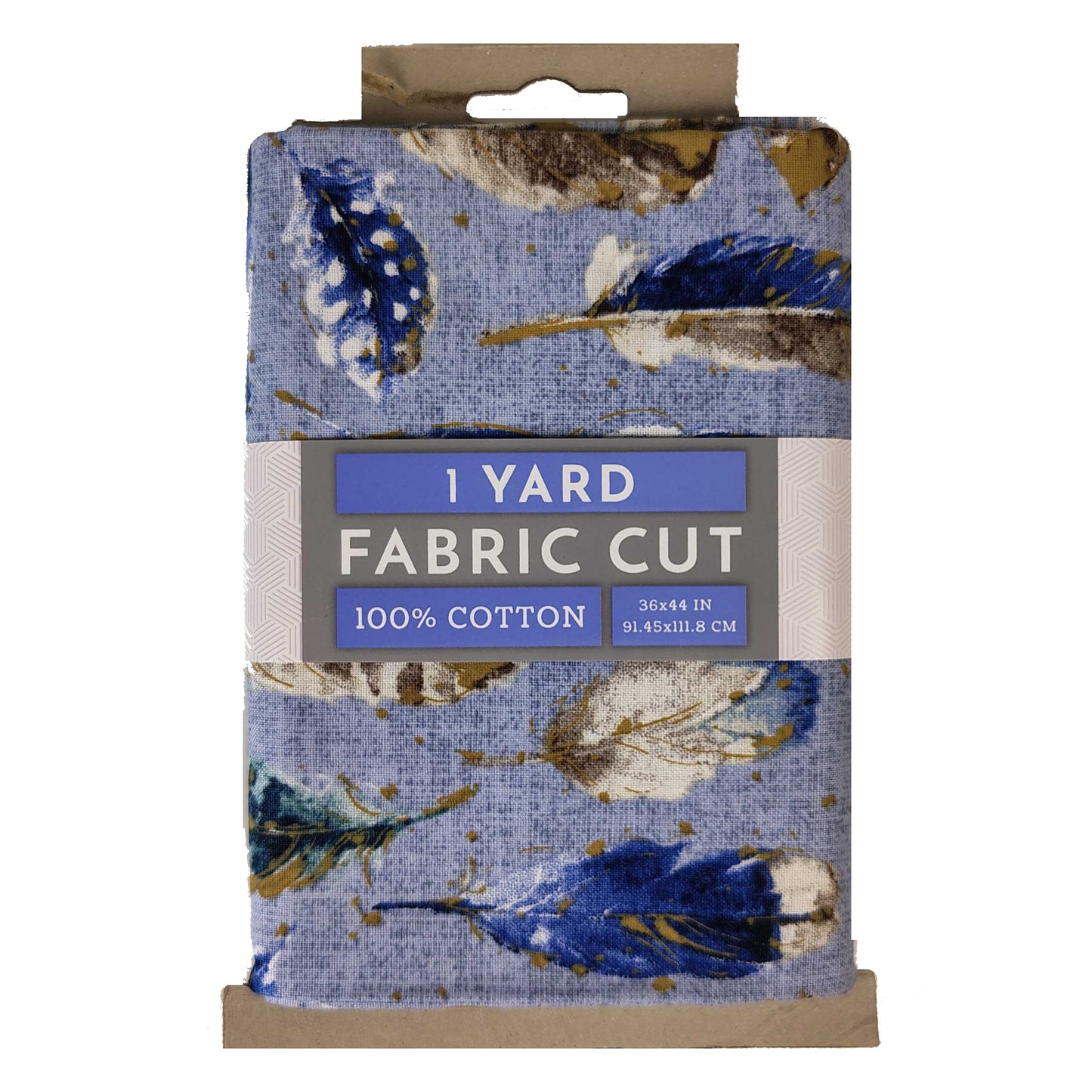 (Craft Fabric Precut) Feathers Blue 1 Yard
