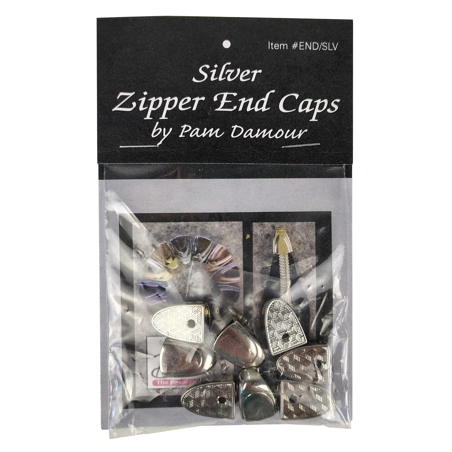 Silver Zipper End Caps, Pack of 8