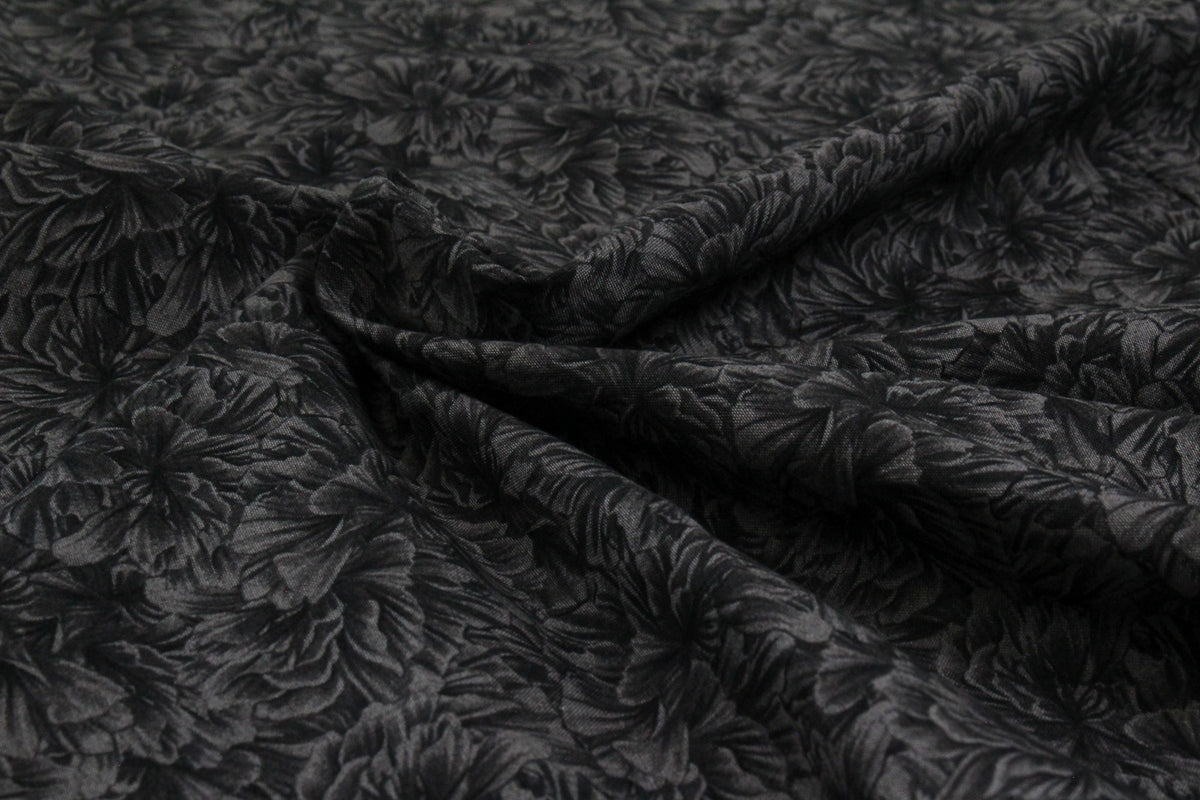 Midnight Garden Petal Texture Black