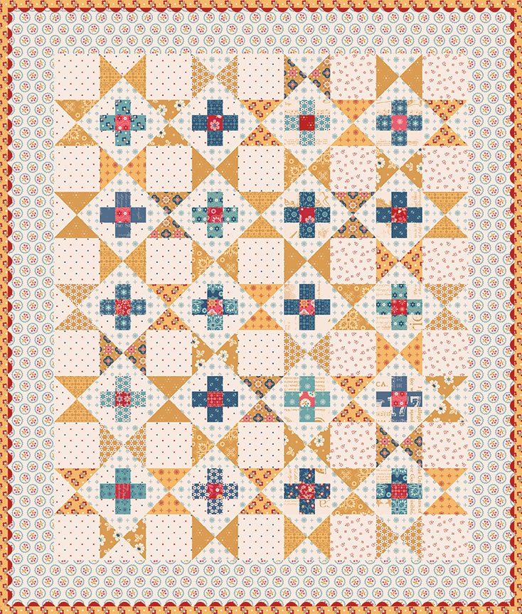 Americana Oh Beautiful Flag Runner & Amber Waves Mini Quilt Kit