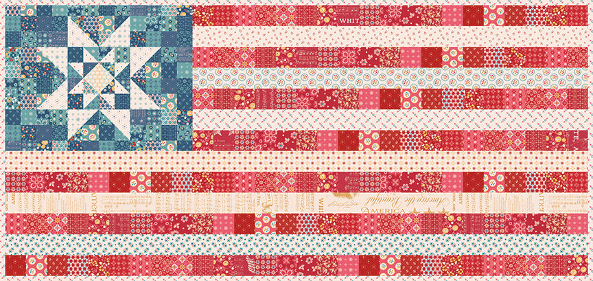 Americana Oh Beautiful Flag Runner & Amber Waves Mini Quilt Kit