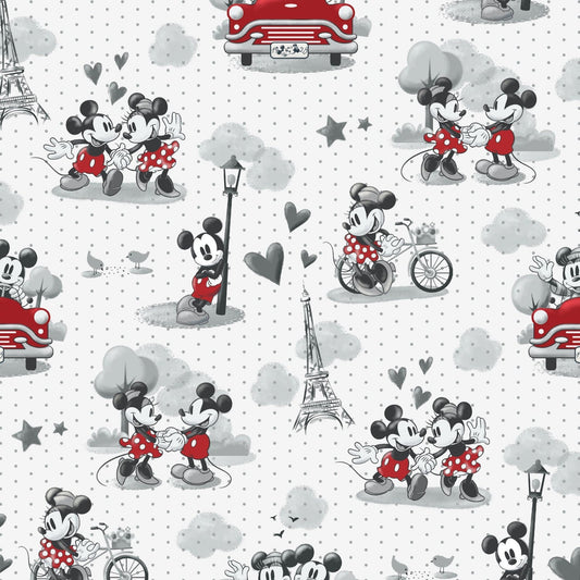 (Craft Fabric) Vintage Mickey & Minnie