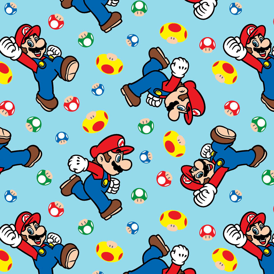 (Craft Fabric) Mario and Mushroom Toss