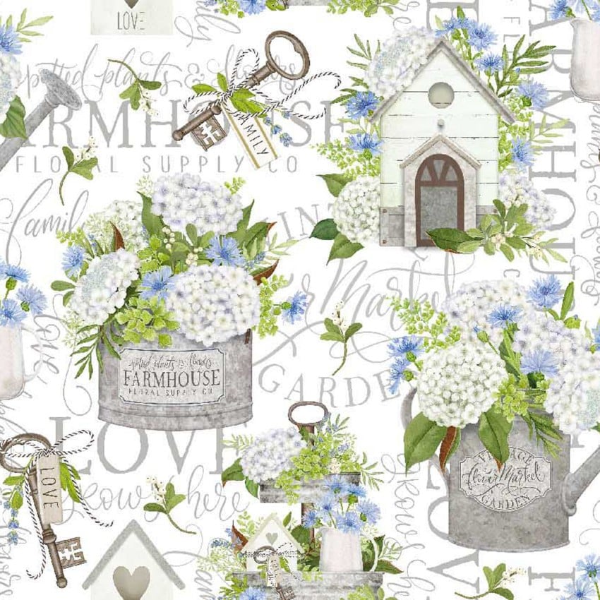 Love Grows Here Farmhouse - Craft Fabric
