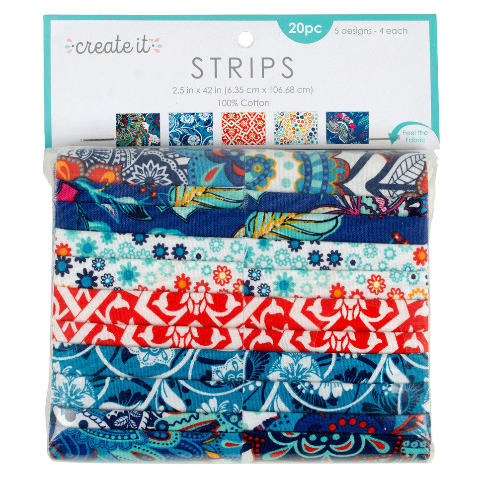 (Craft Fabric Precut) Create It 2.5” Strips (20 pcs)