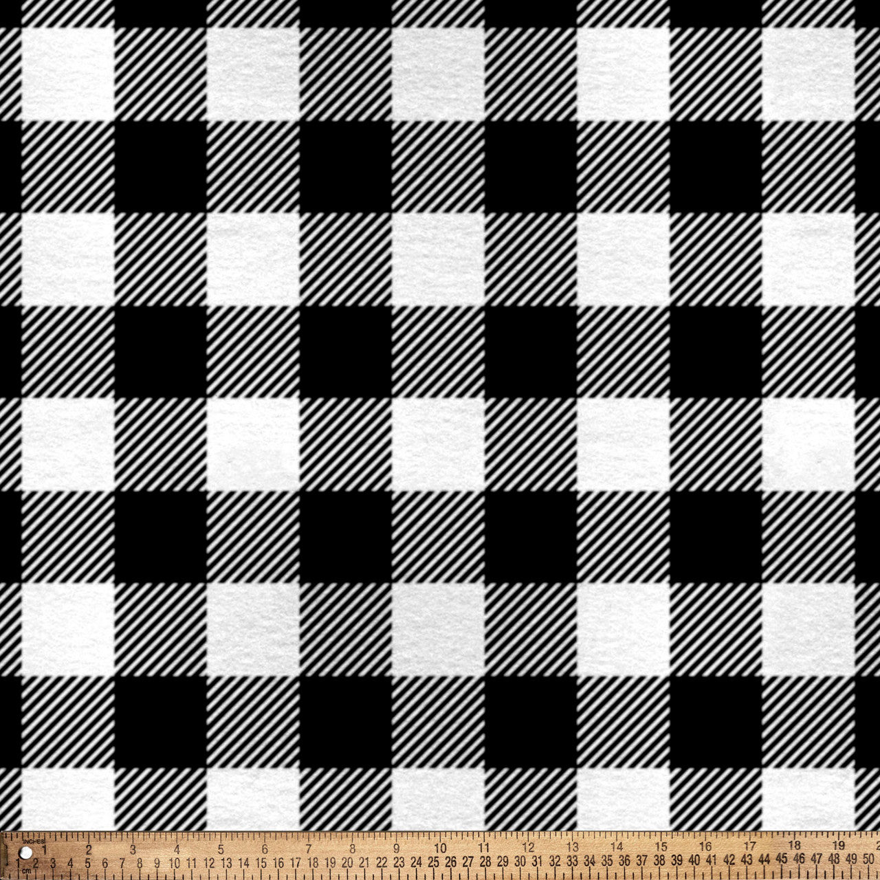 (Craft Fabric Precut) Lux Buffalo Plaid 1.5 Yard Fleece