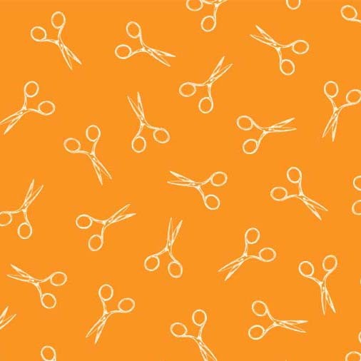 Knit One, Purl Two Sewing Scissors Orange