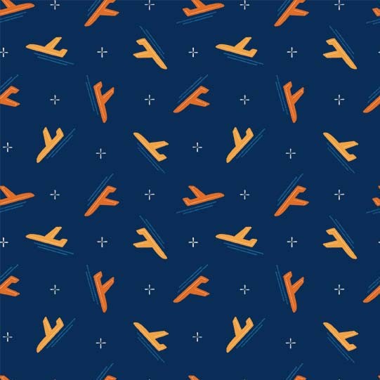 Aviation Adventures Airplane Polkadot Navy