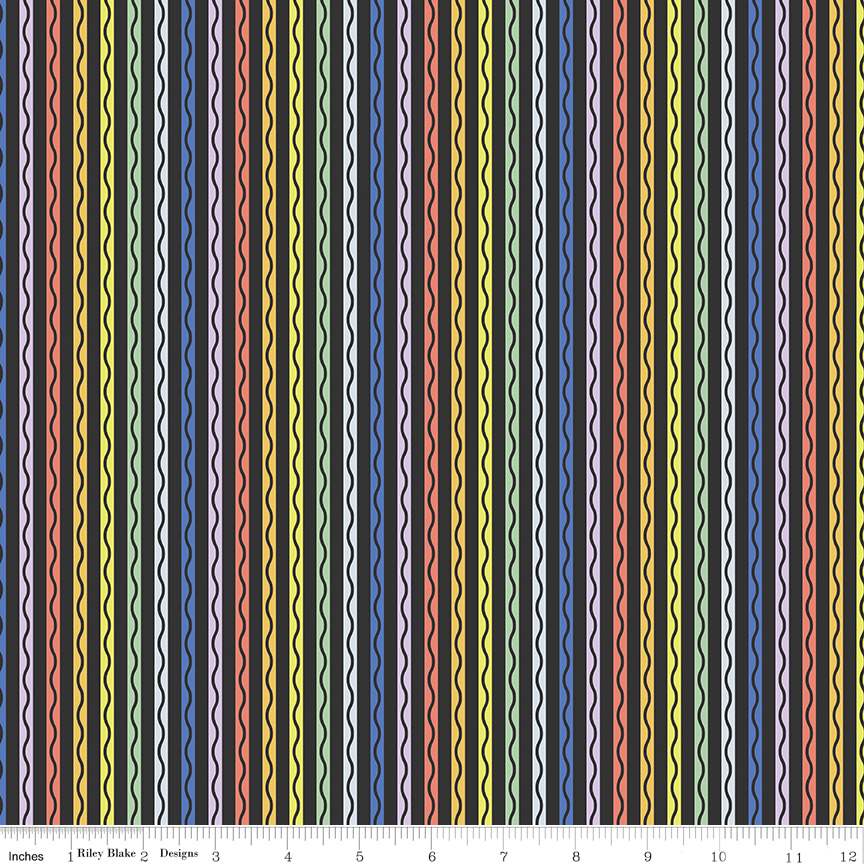 New Box of Crayons Stripe Black