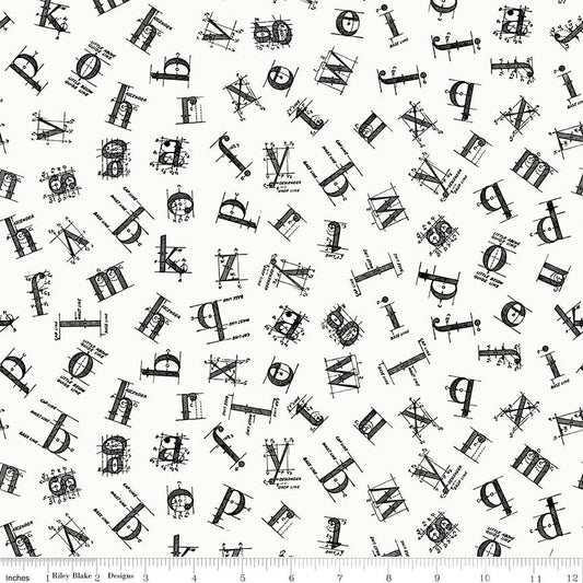 Old School Tossed Letters White