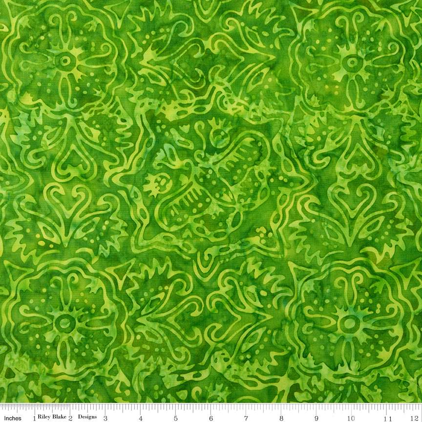 Batiks Elementals Rainbow Brights Green Apple