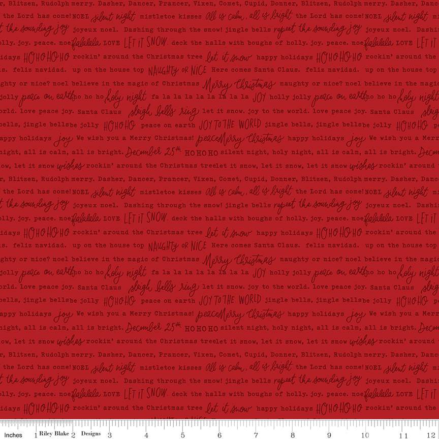 Charming Christmas Words Red