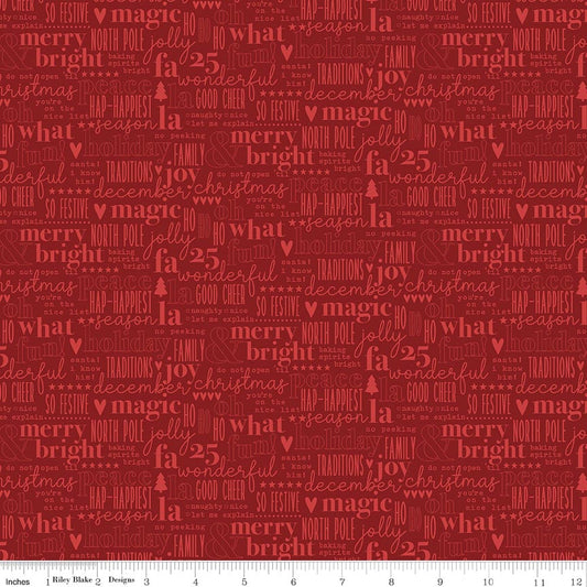 Evergreen Wishes Text Red