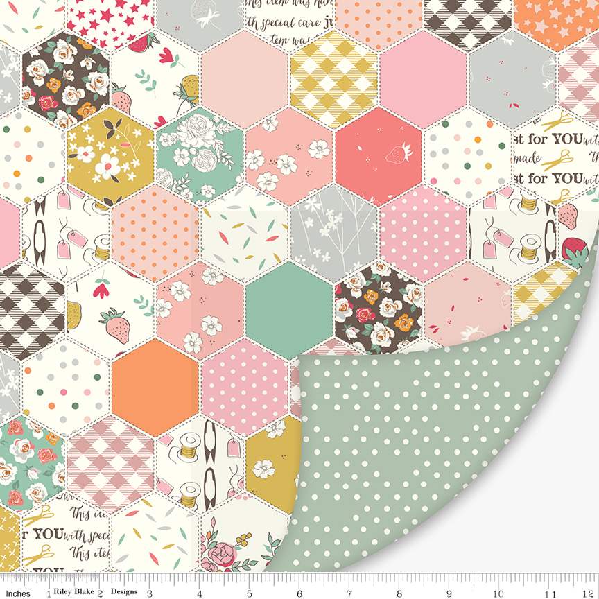 Double Lush Velvet 58/60" BloomBerry Hexies