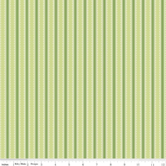 Hydrangeas in the Garden Stripes Green Pearl