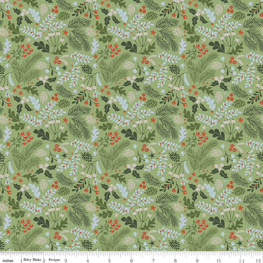 Santa's Tree Farm Berries & Boughs Green