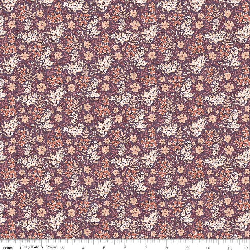 Evening on the Prairie Ditsy Floral Purple