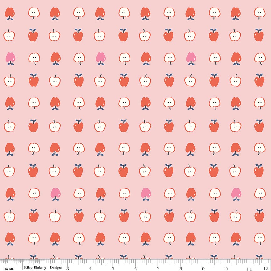 Cotton Nook Apples Pink