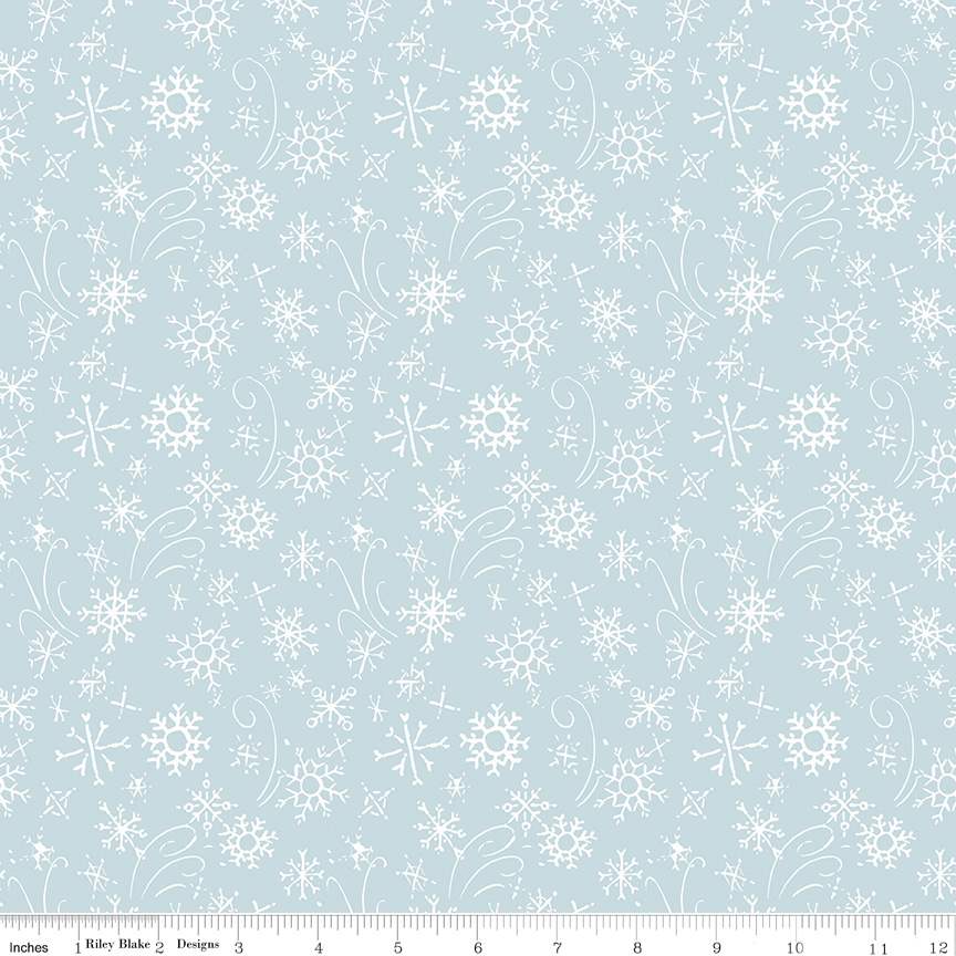 Santa's Tree Farm Snowflakes Sky