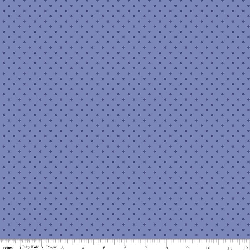 Hydrangeas in the Garden Polka Dots Periwinkle Pearl