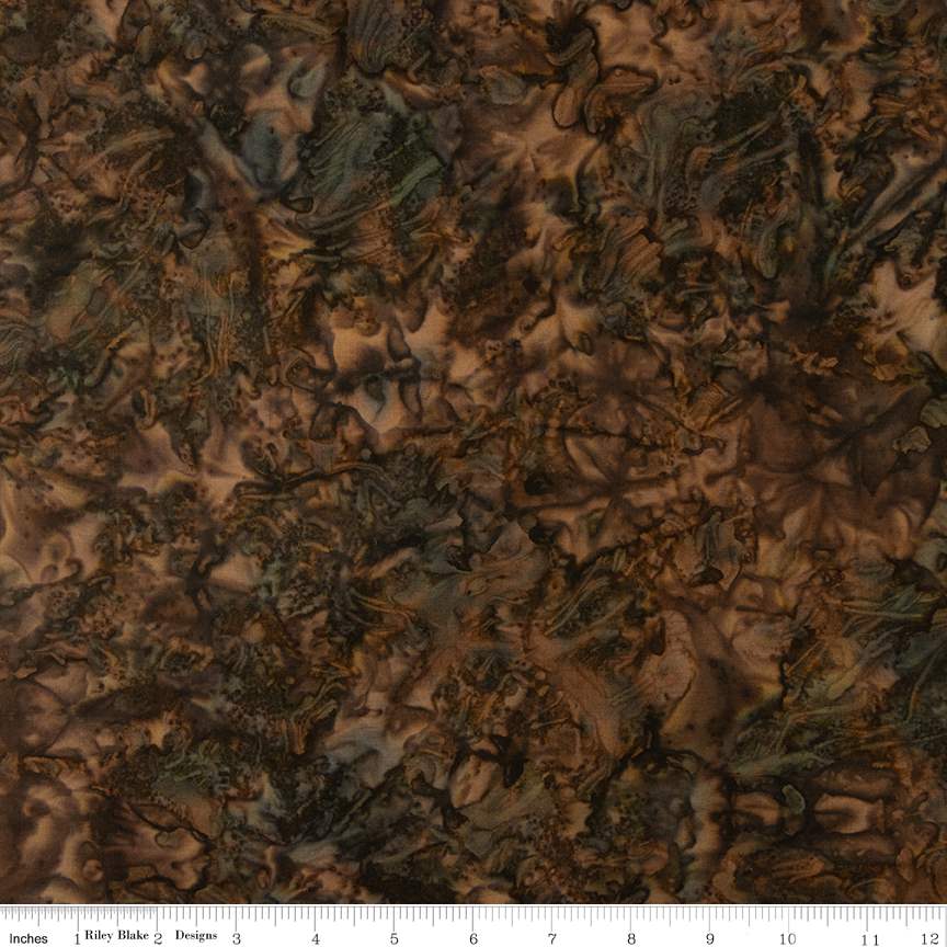 Batiks Elementals Color Play Mottled Black Bean
