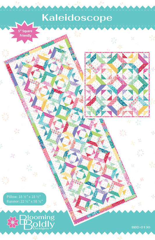Blooming Boldly Designs Kaleidoscope Runner and Pillow Pattern